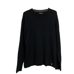 𝅺Levi’s Long Sleeve Crew Neck 100% Cotton Ribbed Sweater Black XL Unisex